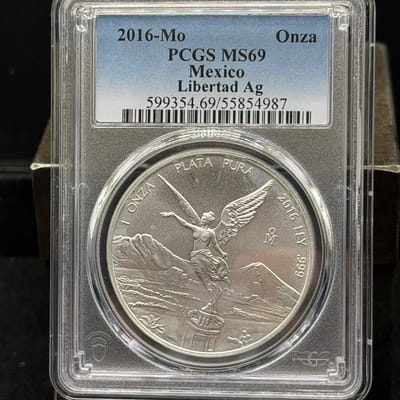 2016 1 oz Fine Silver Mexico Libertad Onza ~ MS69