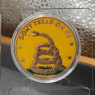Dont Tread on Me Colorized Copper Round AUC