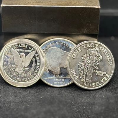 NEAR SPOT Silver 3 x 1oz 999 Rounds - additional view
