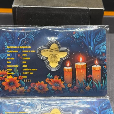 Dia De Los Meurtos ~ Gold 1/1000oz in assay card - additional view