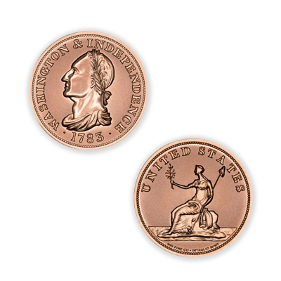 1783 WASHINGTON & INDEPENDENCE TRIBUTE 1/2OZ COP