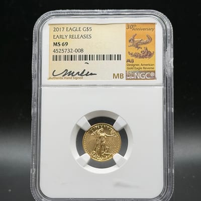 2017 American Gold Eagle $5 1/10oz NGC MS69