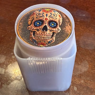 Mexican Sugar Skull Colorized .999 Copper tube