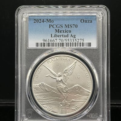 2024-Mo Mexico Silver Libertad 1 Onza PCGS MS70 