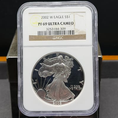 Proof American Silver Eagle 2002 W NGC PF69