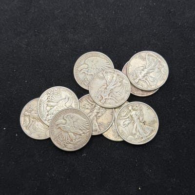 Random: 90% Silver Walking Liberty Half Dollars-XF