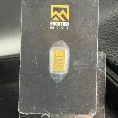 1/2 gram Frontier Mint .999 Fine Gold Bar