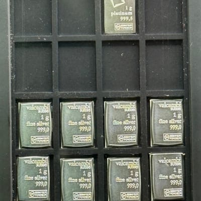 1 g Platinum and 8g Silver Valcambi Bar in Element - additional view