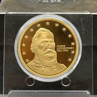 Copper/24Gold Covered 1oz:Cival War Gen Longstreet