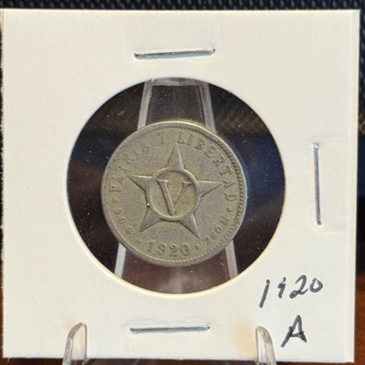1920 Republic De Cuba Cinco Centavos Libertad LotA