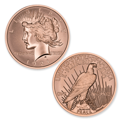 MODERN U.S. COIN TRIBUTES - PEACE DOLLAR COPPER 