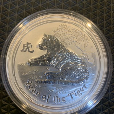 2010 1 KILO Silver KG Lunar Year of TIGER Perth Mi