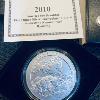 2010 5 oz Silver ATB Yellowstone National Park, WY