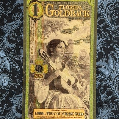 2025 Florida $1 Goldback - 5 pack