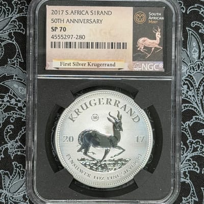 🇿🇦 2017 50th Anniversary Silver Krugerrand 🦌 - additional view