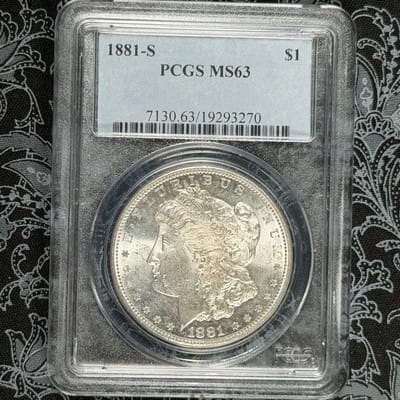 🇺🇸 1881-S Morgan Silver Dollar — PCGS MS63 🪙
