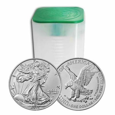 Lot of 20  American .999 Silver Eagle Full Tube BU - additional view