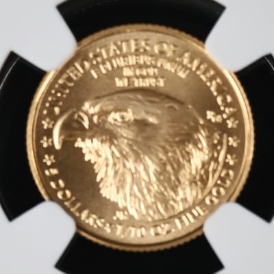 2021 $5 Gold Eagle .10 Oz T-2 NGC MS70 1st Day  - additional view