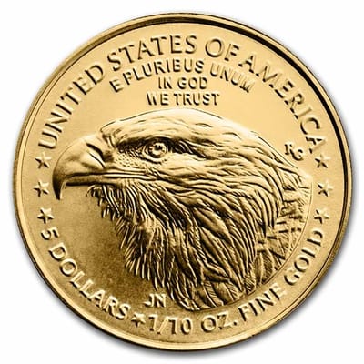 * SALE * $5 Gold 1/10 oz Gold Eagle Bullion Coin - additional view
