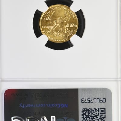 1988 $5 Gold Eagle 1/10 oz Gold NGC MS69 Gem BU - additional view