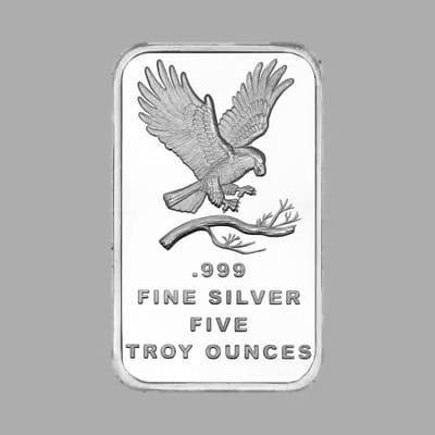 New 5 oz Eagle .999 Silver Bar | Silvertowne Mint