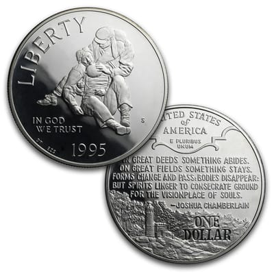 1995 3-Coin Commem Civil War Gold & Silver Set  - additional view