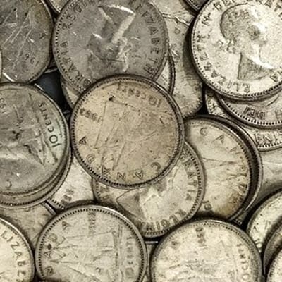 1920 - 1967 Silver Canada Dime 80% Silver Bullion