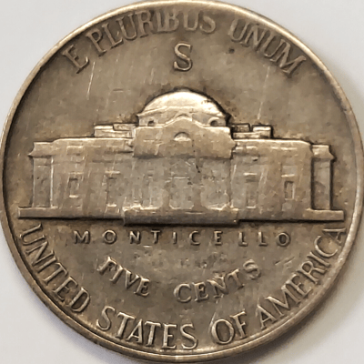 Under Melt  35% Silver War-Time Nickel .05626 oz