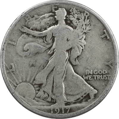 90% Silver Walking Liberty Half Dollar .36169 oz 