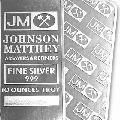 10 oz Silver Bar - Johnson Matthey - JM