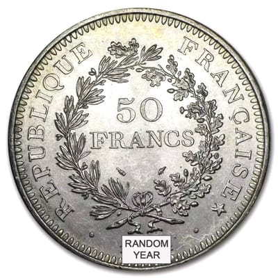 France Silver 50 Francs " Hercules " 1974-1979 - additional view