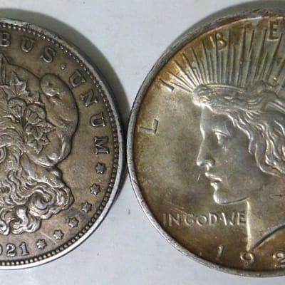  Lot of (11) US 1921-1926 Peace & Morgan Silver $