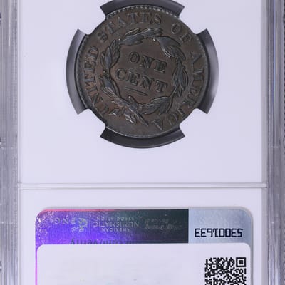 1827 Large Matron Head Cent Choice NGC XF-45 BN - additional view