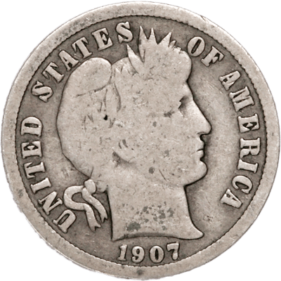 Near Melt 90% Silver Barber Dimes Bullion Avg Circ