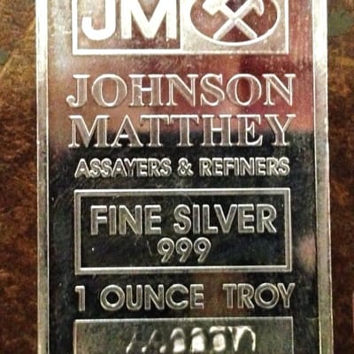 1 oz Silver Bar - Johnson Matthey - JM - additional view