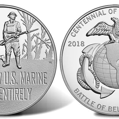 2018 World War I Centennial Silver Dollar & Marine - additional view
