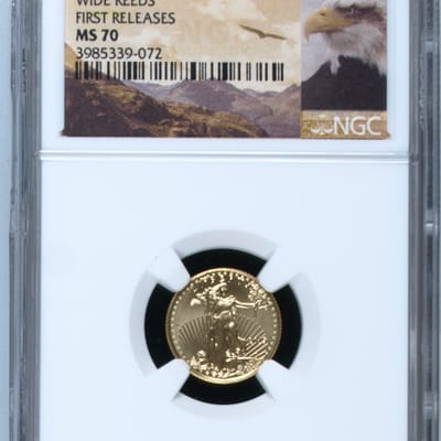 2015 Gold Eagle G$5 NGC MS70 WIDE REEDS FR