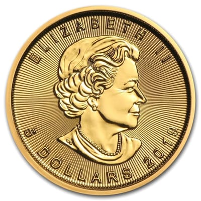 Random 1/10 oz .9999 Gold Canada Maple Leaf Coin - additional view