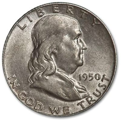 Mixed Ben Franklin 90% Silver Half Dollar AU/BU  - additional view
