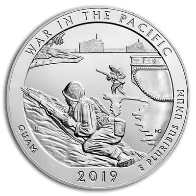 ATB 5 oz Silver Coin Historical Park GUAM BOX/COA