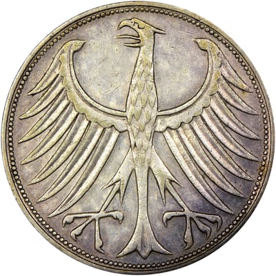 Germany 5 Marks Silver Coins 1951-1974 Deutsche