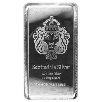 Scottsdale Mint 10 oz Silver Bar .999 Fine Stacker