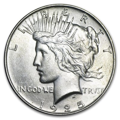 1922-1935 Peace 90% Silver Dollars AU/BU .7734 oz