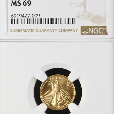 1995 $5 Gold Eagle 1/10 oz Gold NGC MS69 Gem BU