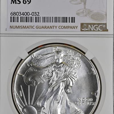 1993 American Silver Eagle 1 oz .999 NGC MS69