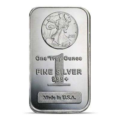 1 oz Silver Bar Silver Towne BU .999 Bullion Walk