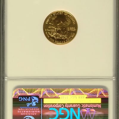 2001 $5 Gold Eagle 1/10 oz Gold NGC MS69 Gem BU - additional view