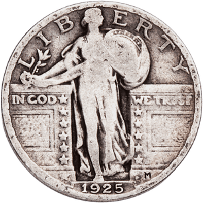 90% Silver Standing Liberty Quarter Readable Dates
