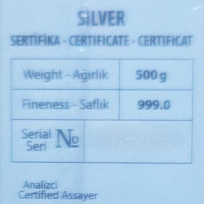 IGR Silver Bar 500g Half Kilo New Sealed BU - additional view