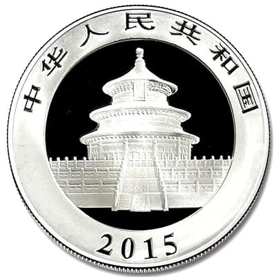 China 2015 10 Y Silver Panda Coin Gem BU  - additional view